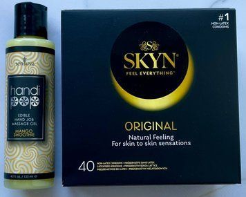 Набір SKYN Original 40 шт - Лубрикант смаковий Sensuva Handipop Mango Smoothie (125 мл)  SOS3368 фото
