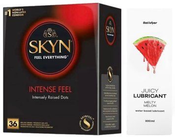 Комплект Лубрикант Satisfyer Juicy Melty Melon 300 мл + SKYN Intense Feel 36 шт SOS12927 фото