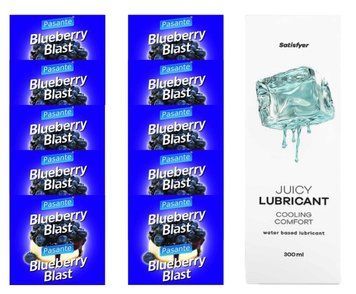 Комплект Pasante Blueberry 10шт. + Лубрикант Satisfyer Juicy Lubricant Cooling Comfort 300 мл SOS11673 фото
