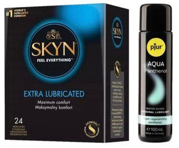 Комплект SKYN Extra Lube 24 шт + Pjur Aqua Panthenol 100 мл  SOS13276 фото