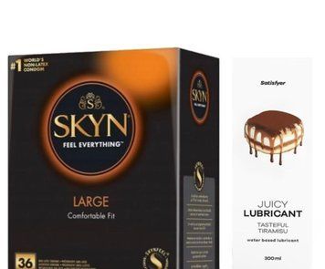 Набор Лубрикант Satisfyer Tasteful Tiramisu 300мл + SKYN Large 36 шт. SOS12842 фото
