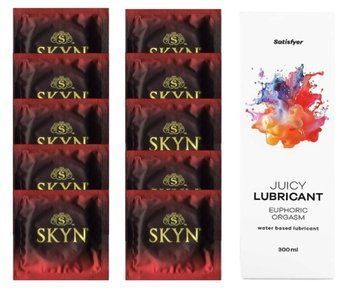 Комплект SKYN Intense Feel 10 шт. + Лубрикант Satisfyer Juicy Lubricant Euphoric Orgasm 300 мл SOS12574 фото