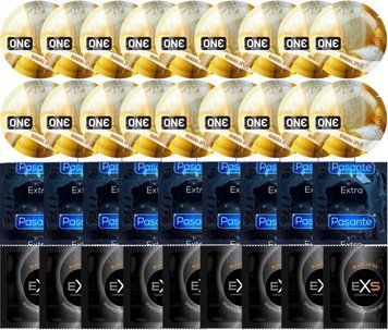 Набор 36 шт ONE ONE Banana Split + Pasante Extra Safe + EXS Black Latex SOS7521 фото