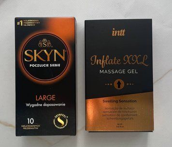 Комплект SKYN Large 10 шт + Гель для стимуляції Intt Inflate XXL (15 мл) SOS2108 фото
