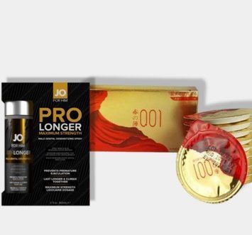OLO Red Gold 10 шт + Пролонгатор JO Prolonger Spray with Lidocaine (60 мл) SOS5984 фото