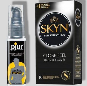 SKYN Close Feel 10 шт + Пролонгатор pjur Superhero Serum 20 мл SOS4941 фото