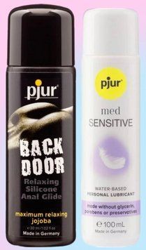 Набор лубрикантов pjur backdoor anal Relaxing jojoba silicone 30 мл + pjur MED Sensitive glide 100 мл LB820 фото