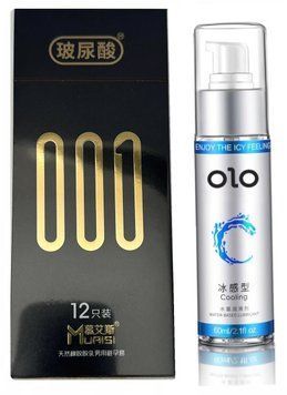Muaisi Premium Black 001 -12 шт та Лубрикант OLO Охолоджуючий (60 мл) SOS604 фото