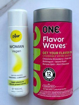 Комплект ONE Flavor Waves 12 шт + Лубрикант pjur Woman Vegan 100 мл SOS2009 фото