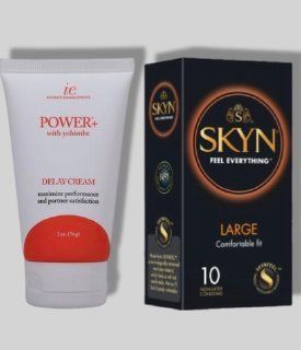 SKYN Large 10 шт + Пролонгатор Doc Johnson Power Delay Cream For Men 56 г SOS5616 фото