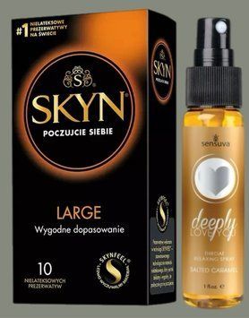 Комплект SKYN Large 10 шт + Спрей  Sensuva Deeply Love You Salted Caramel (29 мл) SOS5572 фото
