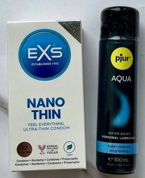 Набор EXS NANO Thin 12 шт. - Лубрикант pjur Woman Aqua, 100 мл SOS3269 фото