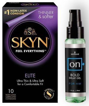 Набор из SKYN Elite 10 шт + Пролонгатор Sensuva ON Bold (29 мл) SOS8904 фото