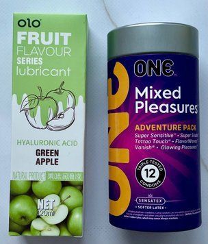 Комплект ONE Mixed Pleasures 12 шт + Гель-лубрикант яблоко 120 мл OLO SOS3669 фото