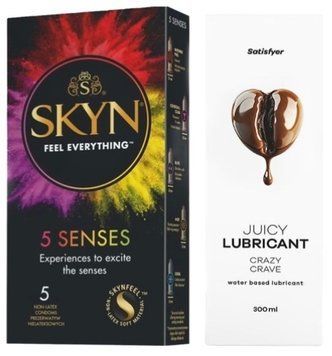 Комплект Лубрикант Satisfyer Juicy Crazy Crave 300 мл + SKYN 5 Senses SOS12893 фото