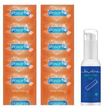 Комплект Pasante Warming 10 шт + Loveline Erection Gel (50 мл) SOS14395 фото