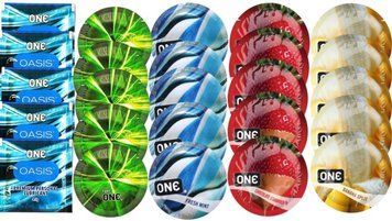 Набор из 25 шт One Oasis Premium + ONE Glowing + ONEFreshMint + ONEChocolateStrawberry + ONEBanana SOS8480 фото
