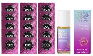Комплект EXS Extra Thick 15 шт + Love To Love Make Me Shiver 30 мл SOS14725 фото