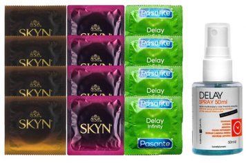 Комплект: Пролонгатор LOVELY LOVERS DELAY SPRAY 50 ML + 8 шт SKYN + 4 шт Pasante Delay SOS10849 фото