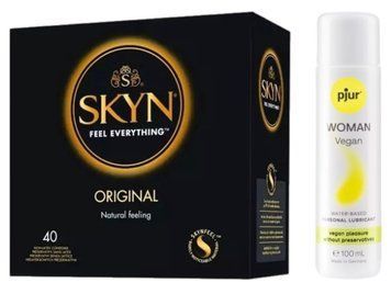 Набір SKYN Original 40 шт + pjur Woman Vegan 100 мл SOS13377 фото