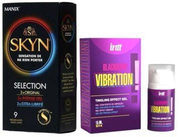 Набор из SKYN Selection (9 шт) + Жидкий вибратор Intt Vibration Blackberry (15 мл) со вкусом ежевики SOS9675 фото