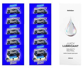 Комплект Pasante Blueberry 10шт. + Лубрикант Satisfyer Juicy Lubricant Naughty Neutral 300 мл SOS11674 фото