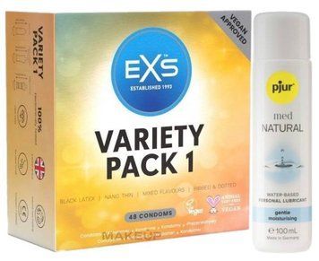 Набор EXS Variety pack 1 (48 шт) + pjur MED Natural Glide 100 мл SOS13427 фото