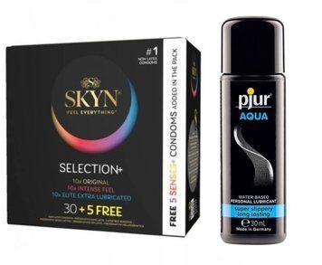 Суперсет Skyn Selection 30 шт + 5 of 5 Senses та Лубрикант Pjur Aqua 30 мл sos112 фото