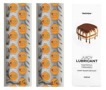 Комплект: EXS Delay 10 шт. + Лубрикант Satisfyer  Tasteful Tiramisu 300 мл SOS11383 фото