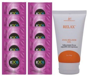 Комплект EXS Extra Safe 10 шт + Doc Johnson RELAX Anal Relaxer (56 г) SOS14144 фото