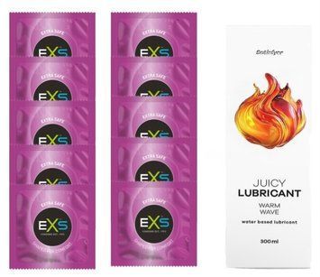 Комплект: EXS EXTRA SAFE 10 шт. + Лубрикант Satisfyer Warm Wave 300 мл SOS11483 фото