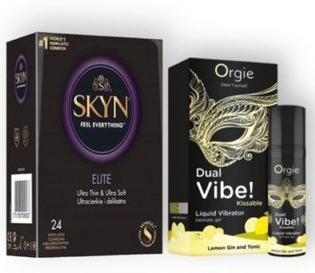 SKYN Elite, 24 шт + Orgie Dual Vibe! Lemon Gin And Tonic 15 мл SOS7024 фото