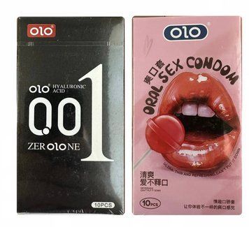 Набір : OLO Oral Candy смакові 10 шт та OLO ультратонкі з гіалуроновою змазкою 10 шт OL39 фото