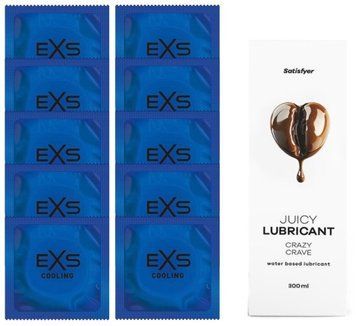 Набор: EXS Cooling 10 шт. + Лубрикант Satisfyer Crazy Crave 300 мл SOS11132 фото