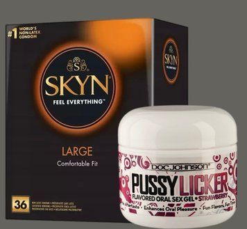 Комплект SKYN Large, 36 шт+Гель Doc Johnson Pussy Licker Strawberry (56 г) SOS5425 фото