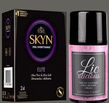 Набір SKYN Elite, 24 шт + Гель Sensuva - Lic-o-licious Cotton Candy (50 мл) SOS5280 фото