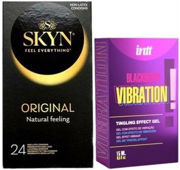 Набір з SKYN ORIGINAL 24 шт + Рідкий вібратор Intt Vibration Blackberry (15 мл)  SOS9975 фото