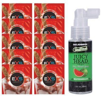 EXS STRAWBERRY SUNDAE 10 шт + Doc Johnson &ndash; Juicy Head Watermelon (59 мл) SOS14069 фото
