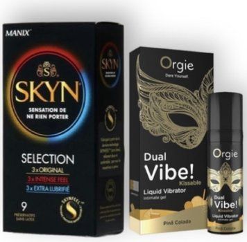 Skyn Selection 9 шт + DUAL VIBE!, 15 мл Orgie pina colada SOS6840 фото