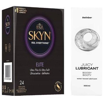 Набір Лубрикант Satisfyer Boogy Booty 300 мл + SKYN SKYN Elite 24 шт SOS12725 фото
