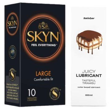 Набор Лубрикант Satisfyer Tasteful Tiramisu 300мл + SKYN Large 10 шт. SOS12843 фото
