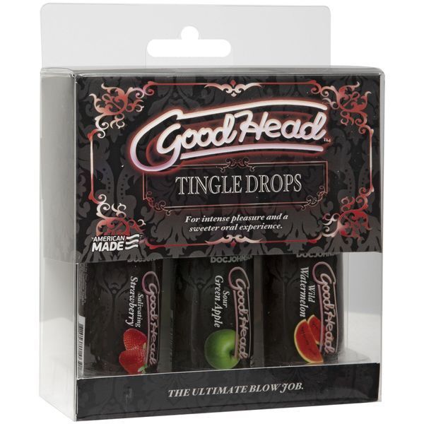 Набор капель для минета Doc Johnson GoodHead - Tingle Drops (Watermelon, Green Apple, Strawberry) SO9853 фото