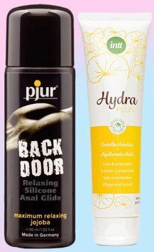 Набор лубрикантов pjur backdoor anal Relaxing jojoba silicone 30 мл + Intt Hydra Plus (100 мл) LB862 фото