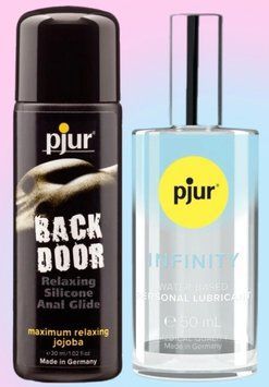 Набор лубрикантовpjur backdoor anal Relaxing jojoba silicone 30 мл + pjur INFINITY water-based (50 мл) LB821 фото