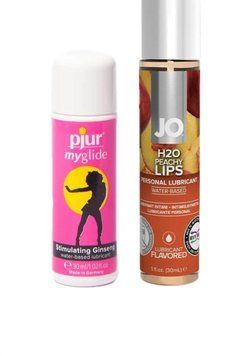Набор лубрикантов pjur my glide 30 мл + System JO H2O Peachy Lips (30 мл) LB133 фото