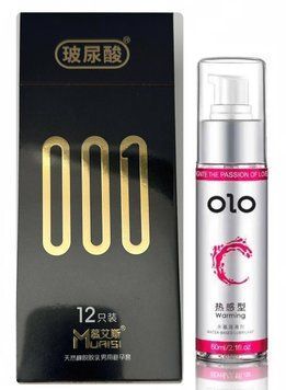 Muaisi Premium Black 001 -12 шт та Лубрикант OLO Зігріваючий (60 мл) SOS605 фото