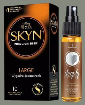 Комплект SKYN Large 10 шт + Спрей  Sensuva Deeply Love You Chocolate Coconut (29 мл) SOS5573 фото