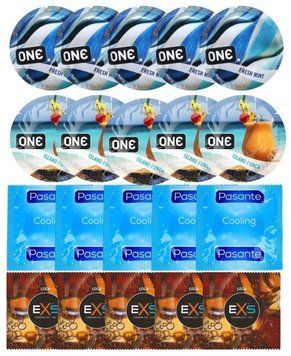 Набір 20 шт ONE Fresh Mint + ONE Island Punch + Pasante Cooling + EXS CRAZY COLA SOS7175 фото