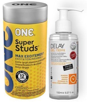 Набор 12 шт ONE Super Studs + Lovely Lovers DELAY GEL 150ml SOS9022 фото