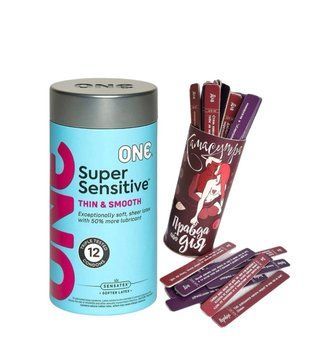 ONE Super Sensitive Pack 12 шт.+ Еротична гра Правда або Дія (Камасутра) SOS6485 фото